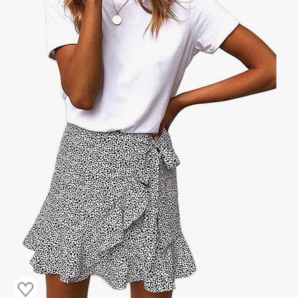 Leopard Asymmetrical Ruffled Mini Skirt